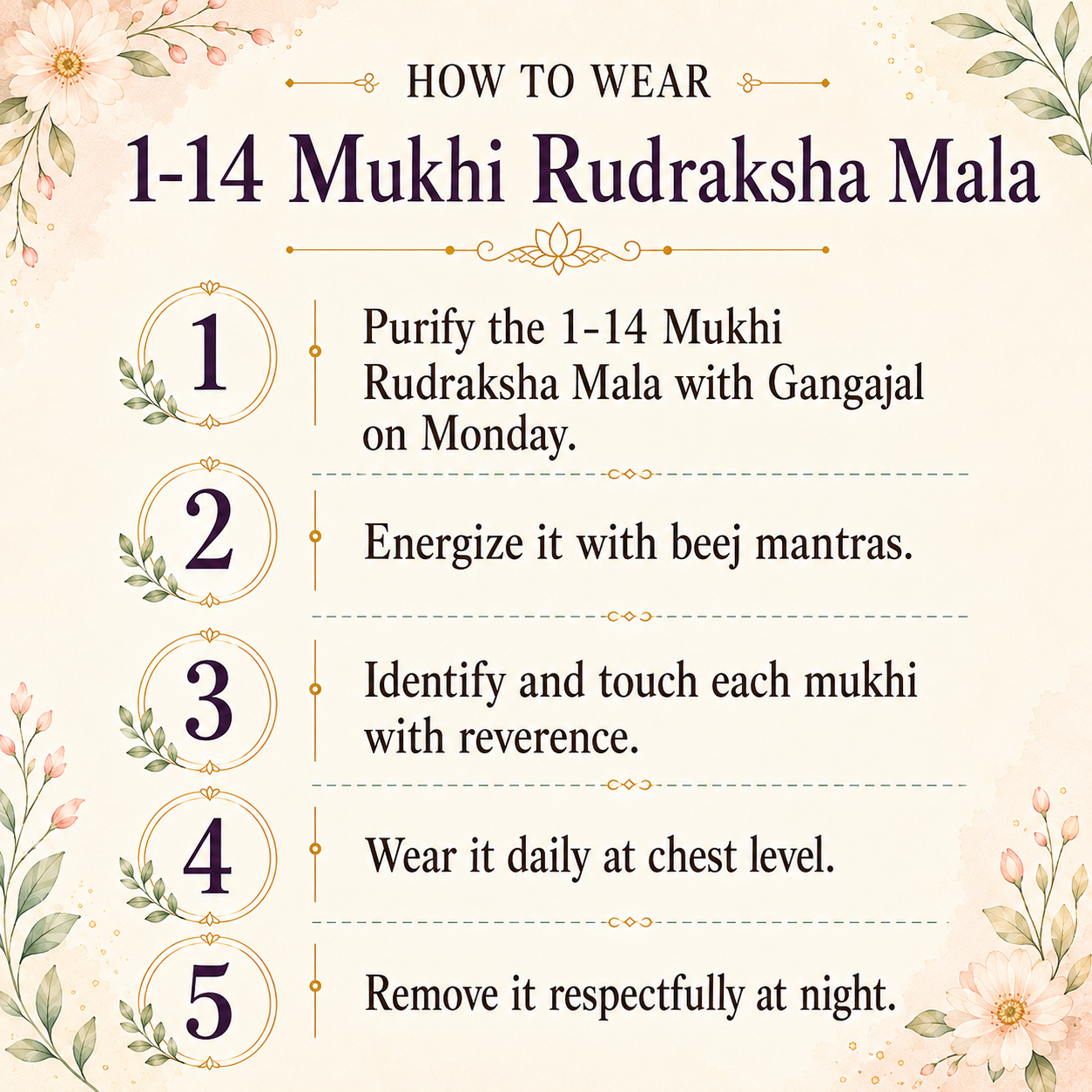 1-14 Mukhi Rudraksha Mala
